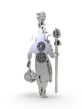 Shiva and Hanuman Sterling Silver Pendant