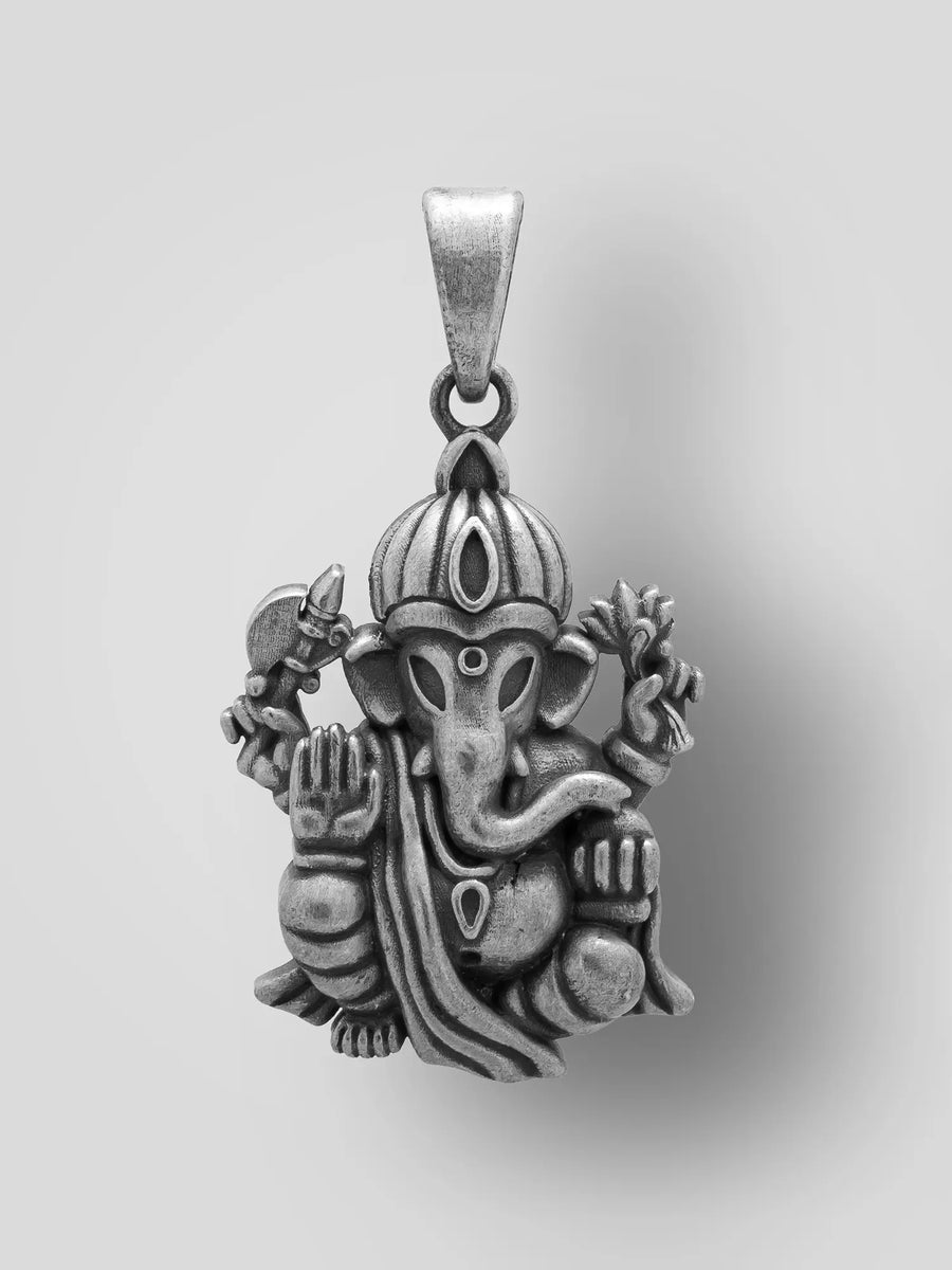 Vintage Lord Ganesha Sterling Silver Pendant