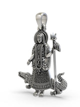 Khodiyar Mata Folk Goddess Sterling Silver Pendant