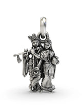 Radha Krishna Polished Sterling Silver Pendant