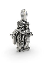 Radha Krishna Polished Sterling Silver Pendant