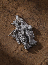 Radha Krishna Polished Sterling Silver Pendant