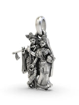 Radha Krishna Polished Sterling Silver Pendant