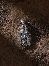 Radha Krishna Polished Sterling Silver Pendant