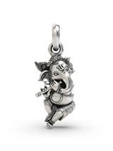 Fluted Ganesha Vintage Polish Sterling Silver Pendant