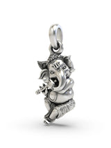 Fluted Ganesha Vintage Polish Sterling Silver Pendant