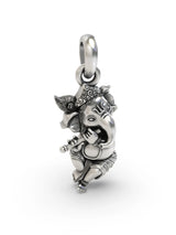 Fluted Ganesha Vintage Polish Sterling Silver Pendant