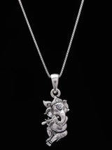 Fluted Ganesha Vintage Polish Sterling Silver Pendant