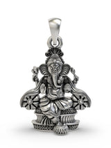 Chaturbhuja Lord Ganesha Sterling Silver Pendant