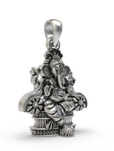 Chaturbhuja Lord Ganesha Sterling Silver Pendant
