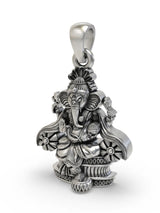 Chaturbhuja Lord Ganesha Sterling Silver Pendant