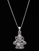 Chaturbhuja Lord Ganesha Sterling Silver Pendant
