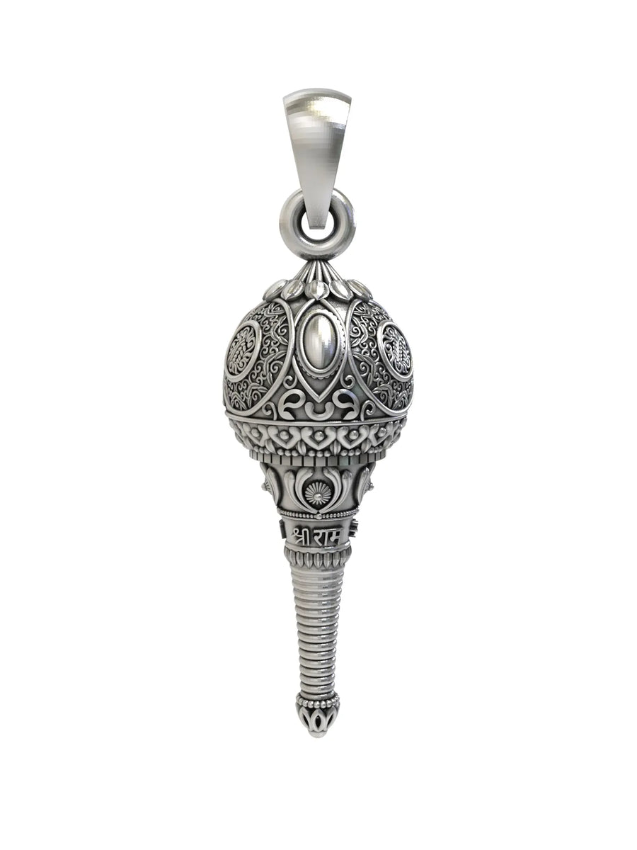 Hanuman Gada Sterling Silver Pendant