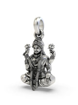 Goddess Lakshmi on Lotus Temple Sterling Silver Pendant