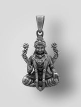 Goddess Lakshmi on Lotus Temple Sterling Silver Pendant