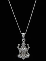 Goddess Lakshmi on Lotus Temple Sterling Silver Pendant