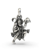 Lord Hanuman Sanjivani Mountain Vintage Silver Pendant
