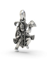 Lord Hanuman Sanjivani Mountain Vintage Silver Pendant