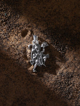 Lord Hanuman Sanjivani Mountain Vintage Silver Pendant