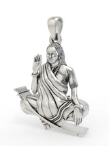 Seated Mogal Maa Sterling Silver Goddess Pendant