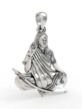 Seated Mogal Maa Sterling Silver Goddess Pendant