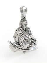 Seated Mogal Maa Sterling Silver Goddess Pendant