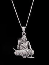 Seated Mogal Maa Sterling Silver Goddess Pendant