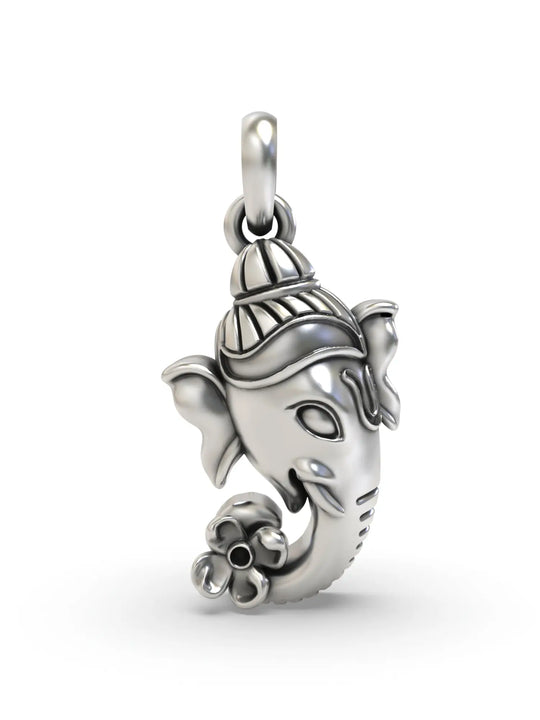 Vintage Polish Lord Ganesha Sterling Silver Pendant