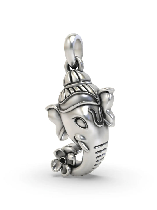 Vintage Polish Lord Ganesha Sterling Silver Pendant