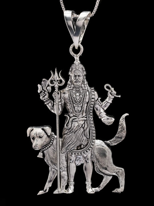 Kaal Bhairava Fierce Form of Shiva Sterling Silver Pendant