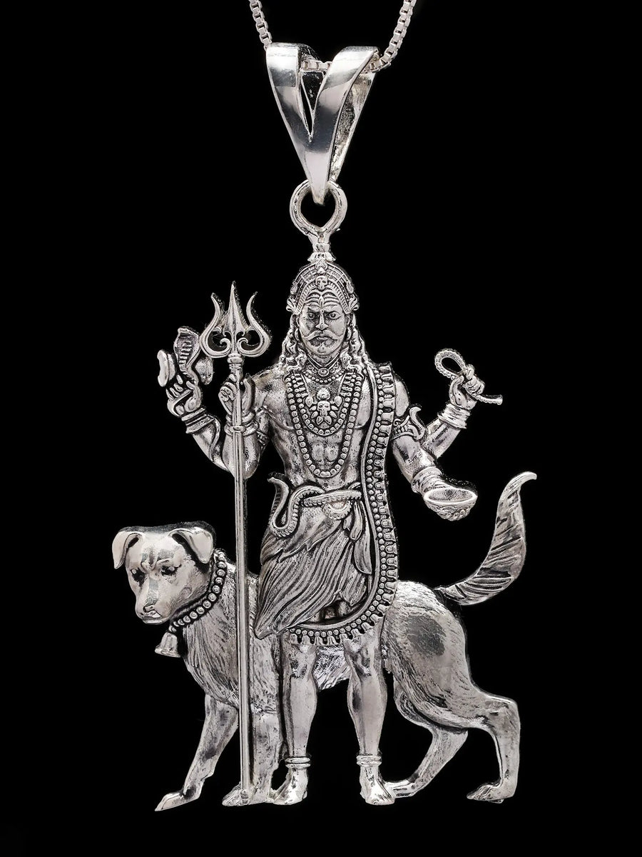Kaal Bhairava Fierce Form of Shiva Sterling Silver Pendant