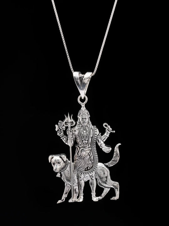Kaal Bhairava Fierce Form of Shiva Sterling Silver Pendant