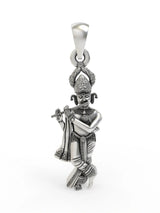 Fluted Krishna Sterling Silver Pendant