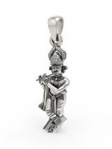 Fluted Krishna Sterling Silver Pendant
