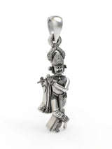 Fluted Krishna Sterling Silver Pendant