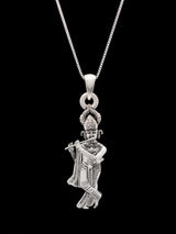 Fluted Krishna Sterling Silver Pendant