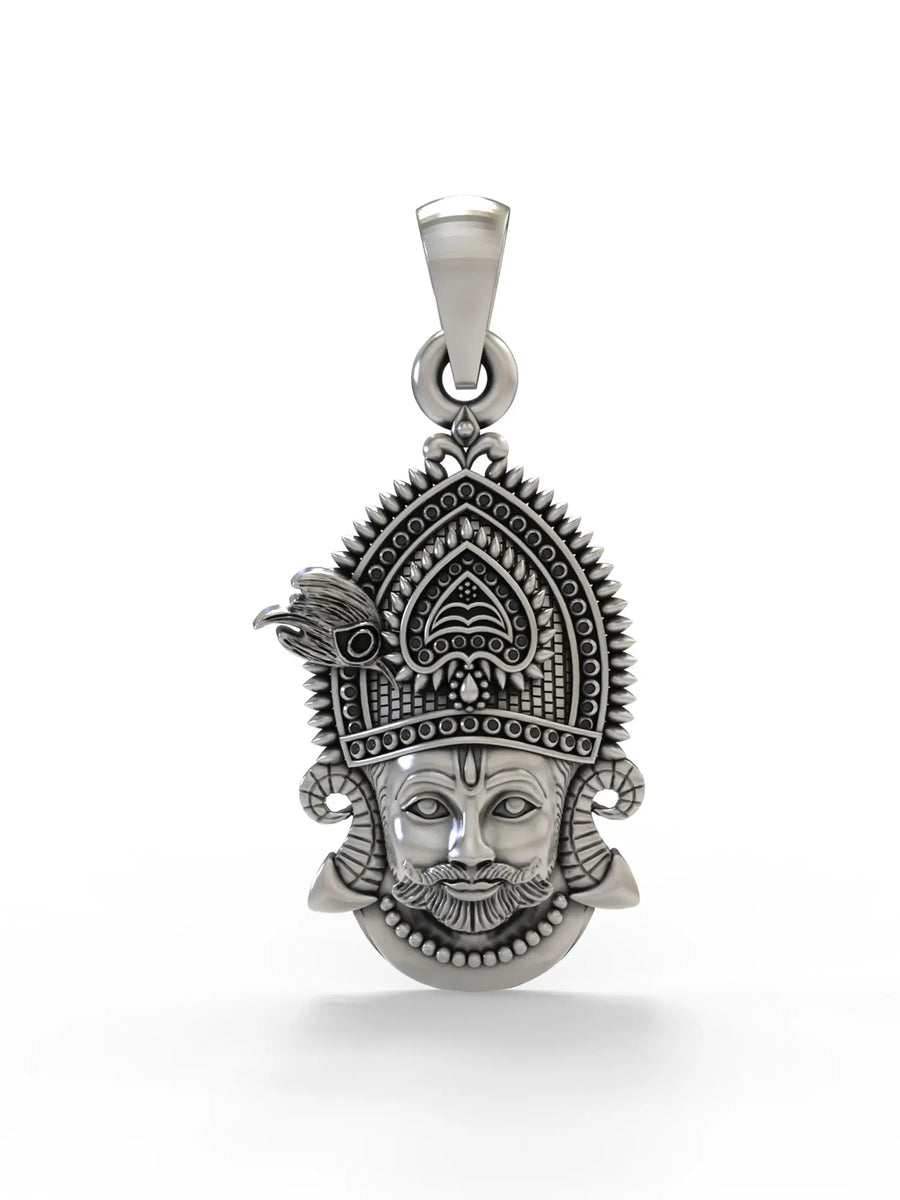 Khatu Shyam Baba Devotional Sterling Silver Pendant