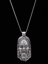 Goddess Kali Face Sterling Silver Pendant