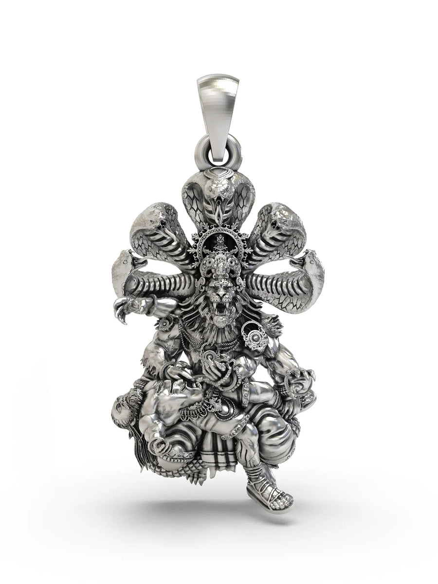 Lord Narasimha Avatar of Vishnu Sterling Silver Pendant
