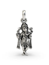 Chaturbhuja Ganesha Vintage Polish Sterling Silver Pendant