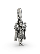 Chaturbhuja Ganesha Vintage Polish Sterling Silver Pendant