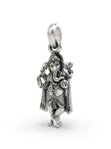Chaturbhuja Ganesha Vintage Polish Sterling Silver Pendant