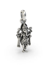Chaturbhuja Ganesha Vintage Polish Sterling Silver Pendant