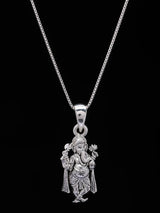 Chaturbhuja Ganesha Vintage Polish Sterling Silver Pendant