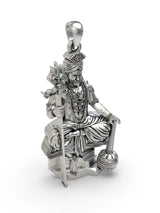 Lord Muneeswarar Sterling Silver Devotional Pendant