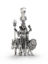 Ardhanarishvara Shiva Shakti Sterling Silver Pendant Necklace