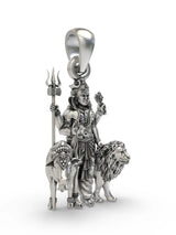 Ardhanarishvara Shiva Shakti Sterling Silver Pendant Necklace