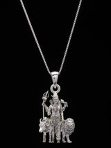 Ardhanarishvara Shiva Shakti Sterling Silver Pendant Necklace