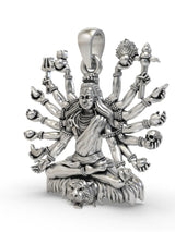 Fourteen Armed Lord Shiva Sterling Silver Pendant