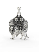 Chamunda Maa Oxidised Sterling Silver Pendant